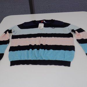 H&M Stripped Womans Sweater Blue, Black & Pink Small